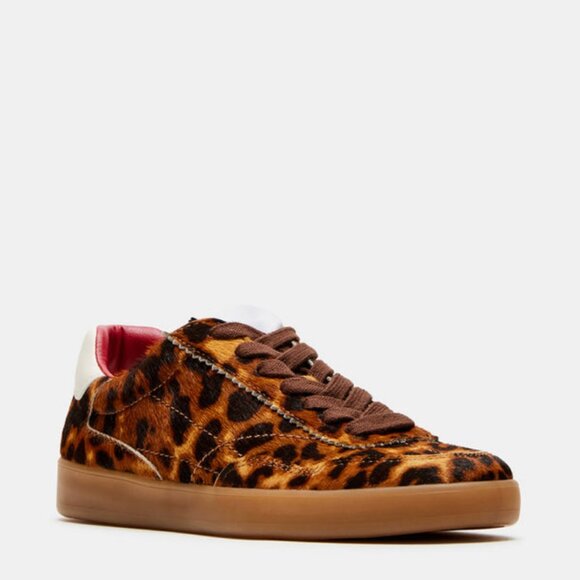 Steve Madden Comfortable Braxton Leopard Print Retro Lace-up Casual Sneaker - Picture 2 of 16